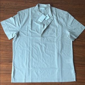 Club Monaco Men’s Short Sleeve Striped Popover